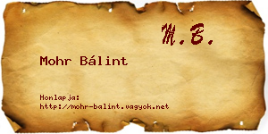 Mohr Bálint névjegykártya